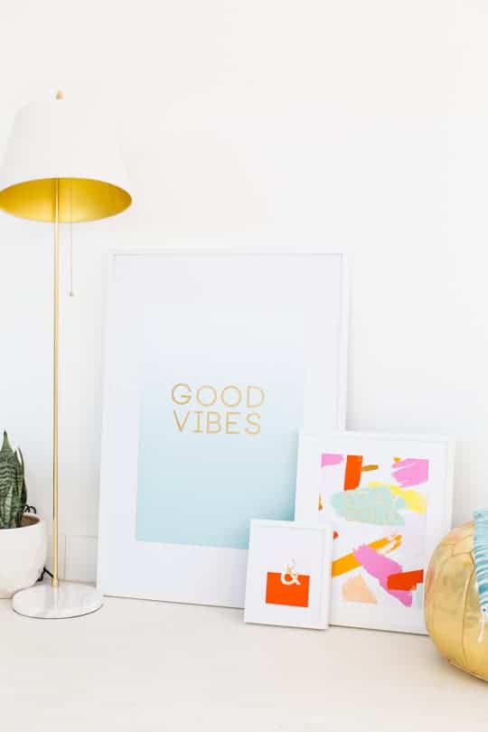 DIY gold foil wall art and printables quotes - sugar and cloth