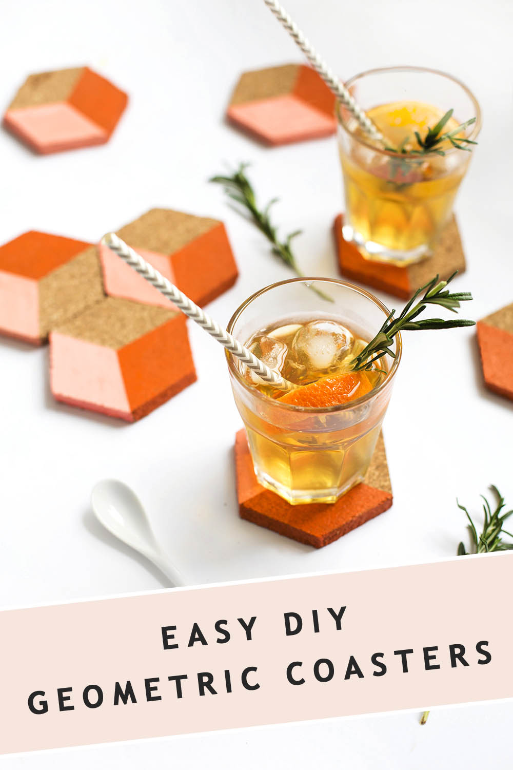photo of diy geometric coasters with a graphic header by sugar and cloth