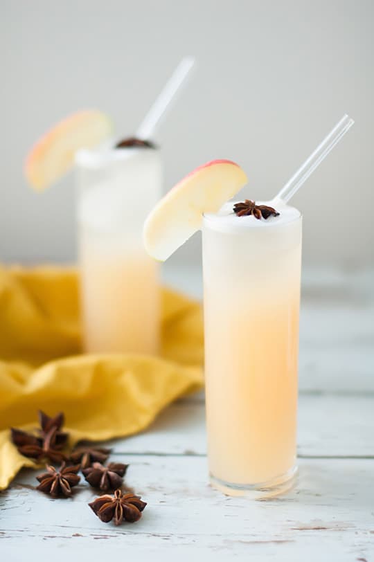 Apple Brandy Allspice Fizz Cocktail Recipe - sugar and cloth - entraining cocktails by Houston Blogger Ashley Rose #cocktail #drink #fizz #apple #brandy #allspice #applebandy #holiday #recipe