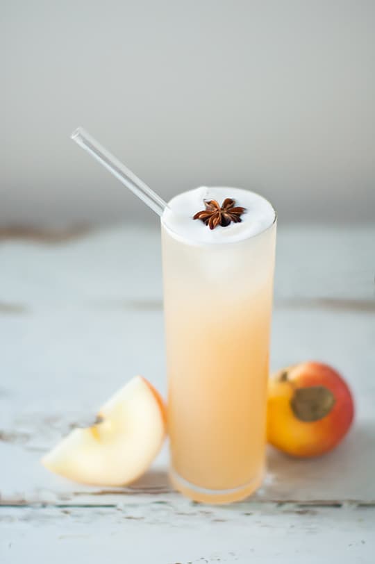 Apple Brandy Allspice Fizz Cocktail Recipe - sugar and cloth - entraining cocktails by Houston Blogger Ashley Rose #cocktail #drink #fizz #apple #brandy #allspice #applebandy #holiday #recipe