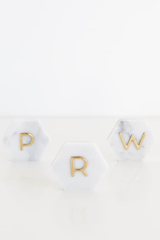 DIY Marble Hexagon Place Cards-7