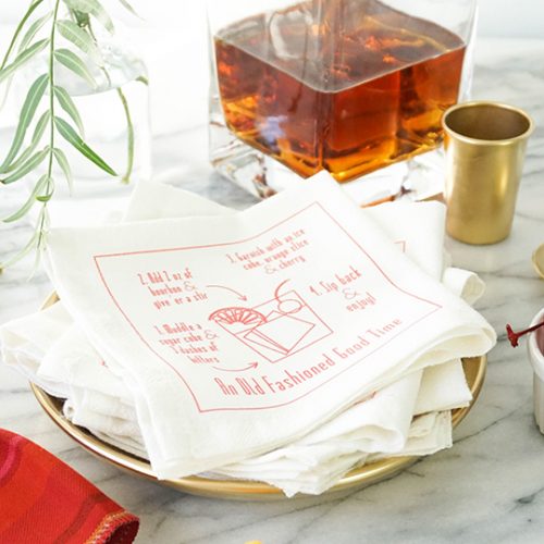 DIY recipe cocktail napkins - sugar & cloth