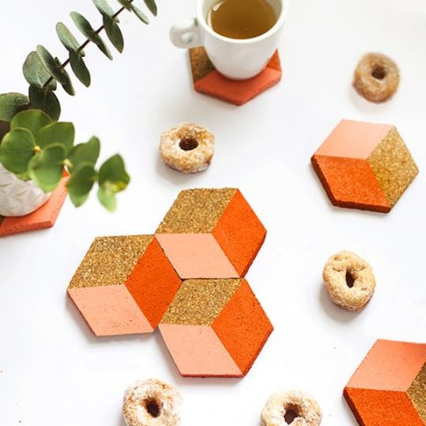 DIY geometric coasters - sugar and cloth
