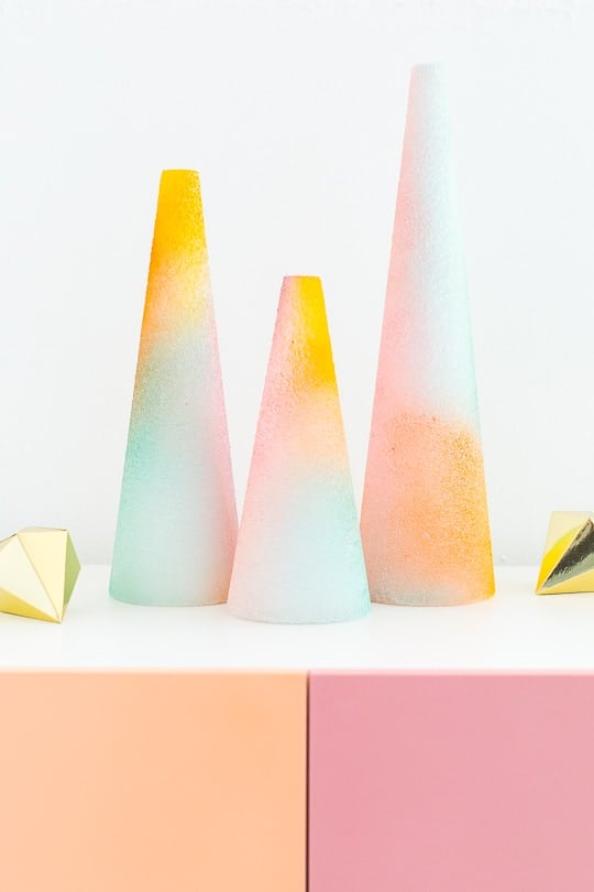 DIY foam gradient trees - sugar and cloth