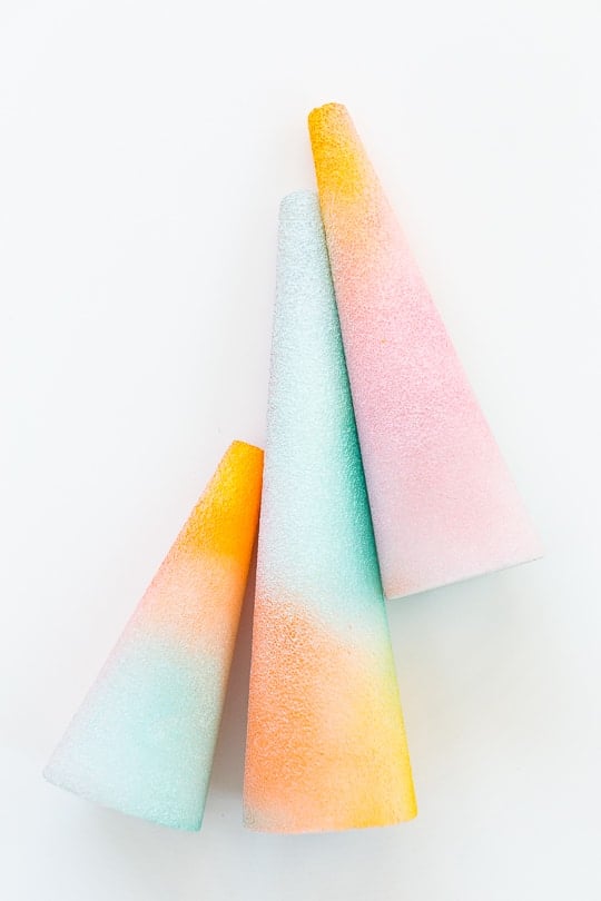 DIY foam gradient trees - sugar and cloth
