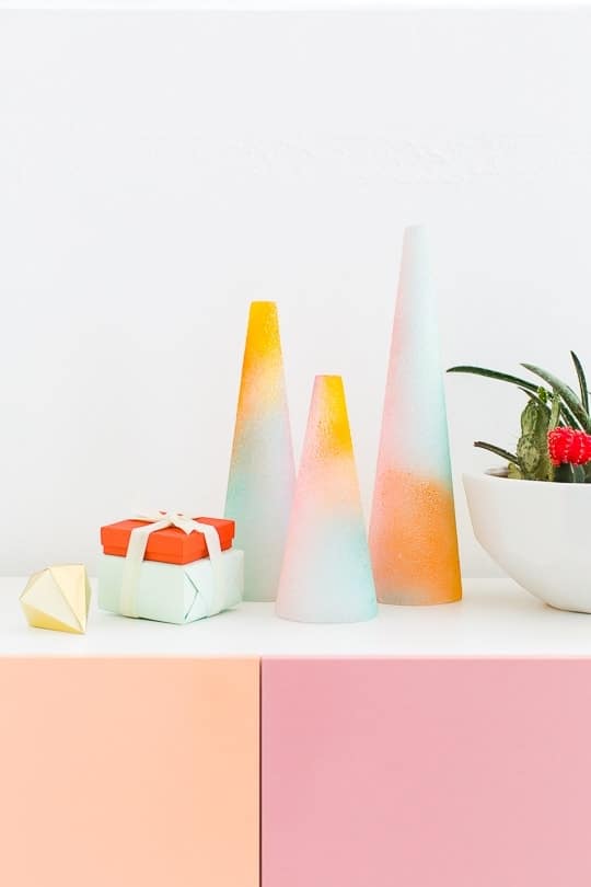 DIY foam gradient trees - sugar and cloth