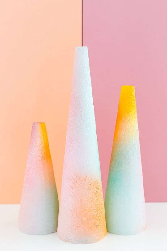 DIY foam gradient trees - sugar and cloth