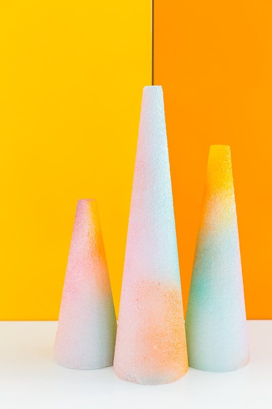 DIY foam gradient trees - sugar and cloth