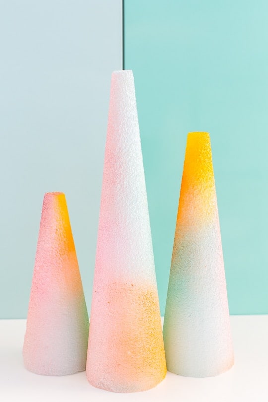 DIY foam gradient trees - sugar and cloth