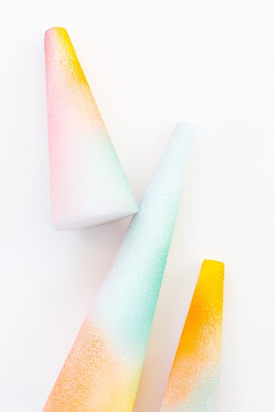 DIY foam gradient trees - sugar and cloth