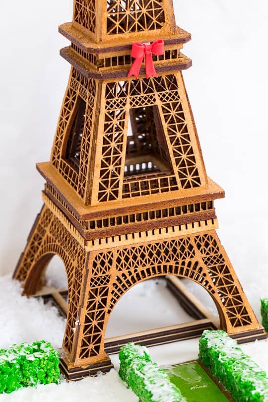 eiffel tower gingerbread house - paper flour ink - sugar and cloth