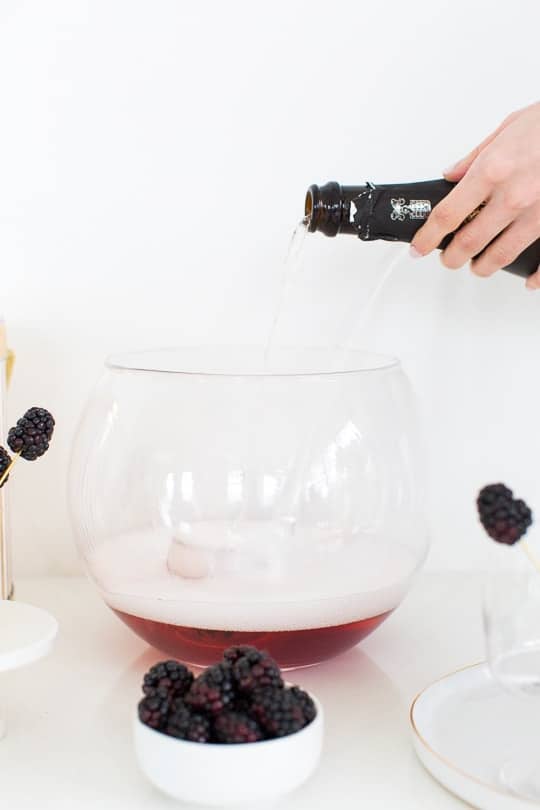 blackberry champagne punch recipe - sugar and cloth