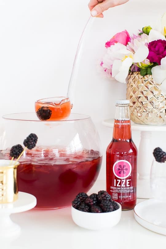 blackberry champagne punch recipe - sugar and cloth
