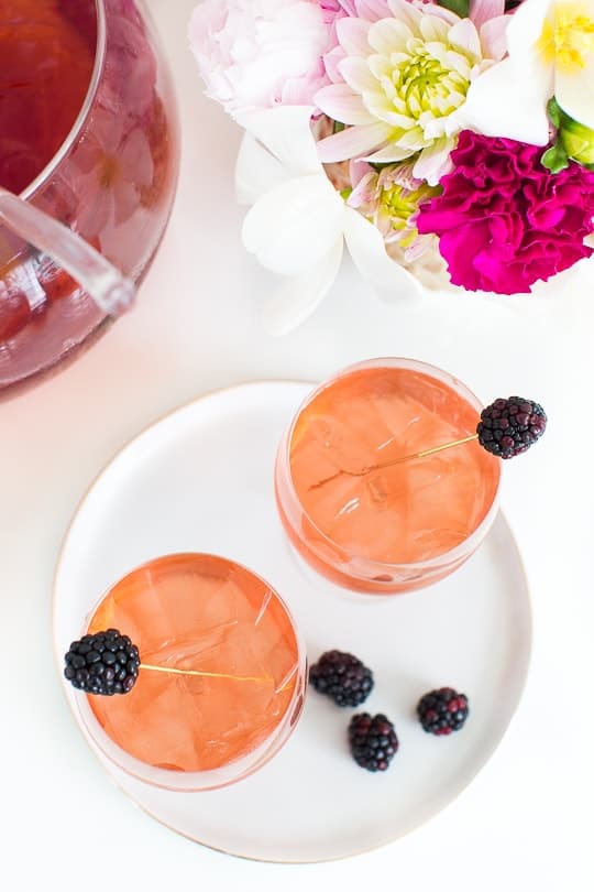 blackberry champagne punch recipe - sugar and cloth
