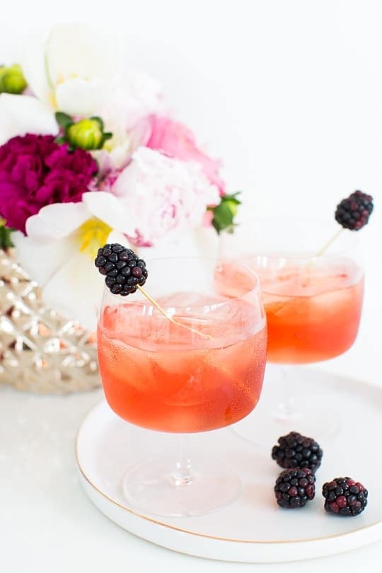 blackberry champagne punch recipe - sugar and cloth