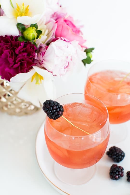 blackberry champagne punch recipe - sugar and cloth