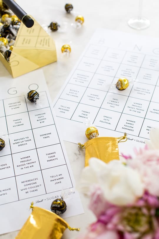 DIY truffle bingo printable template - blank bingo - golden globes bingo - sugar and cloth