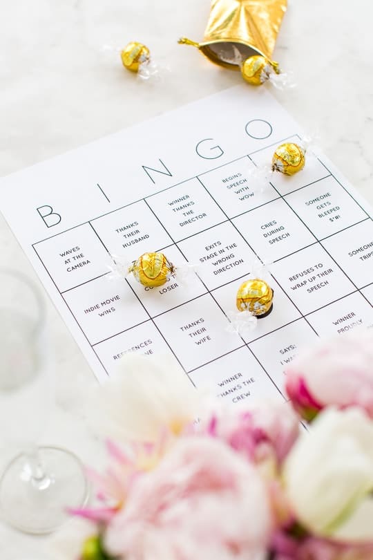 DIY truffle bingo printable template - blank bingo - golden globes bingo - sugar and cloth