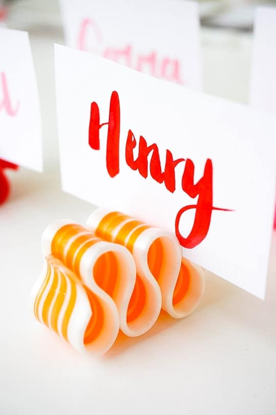 DIY Candy Ribbon Place Cards - Sugar & Cloth