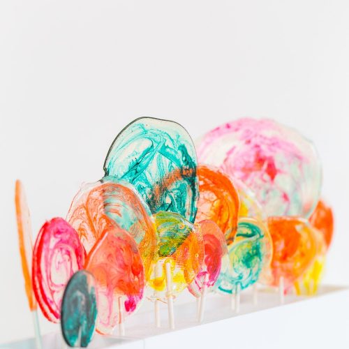 marbled DIY spiked lollipops - sugar and cloth - recipe