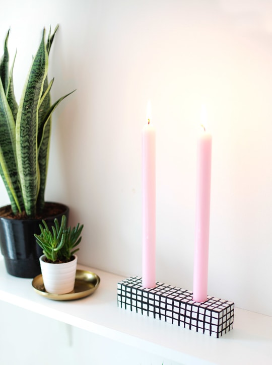 patterned #DIY candle holder - sugar and cloth