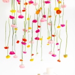 DIY hanging flower installation - sugar and cloth