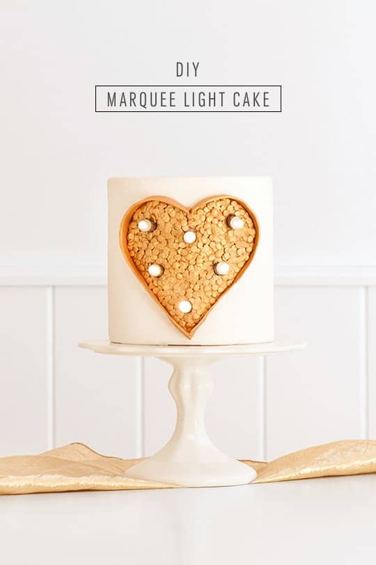 DIY marquee light cake - sugar and cloth 