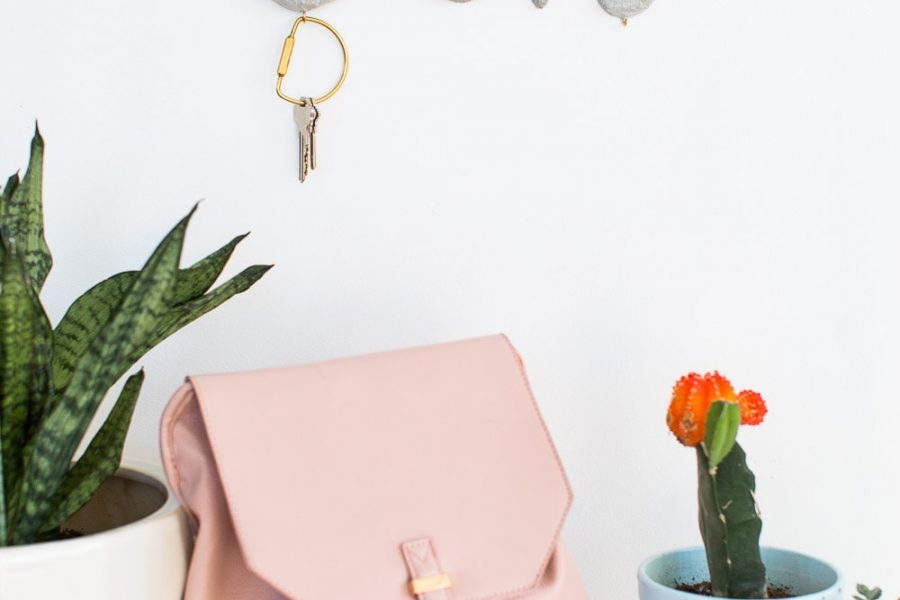 DIY hanging cement monogram - sugar and cloth - decor - keyring holder