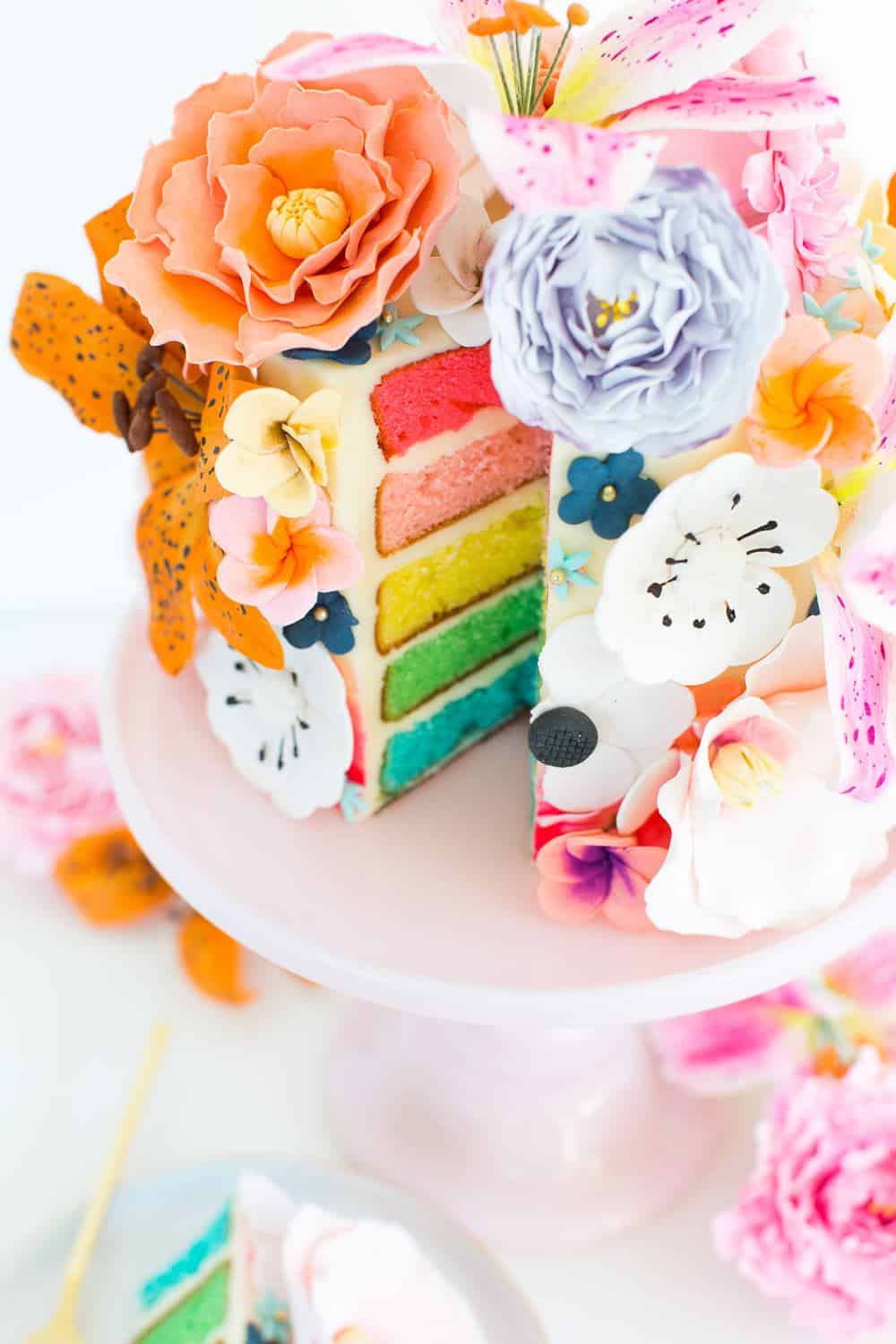 DIY sugar flower cake - sugar and cloth - spring