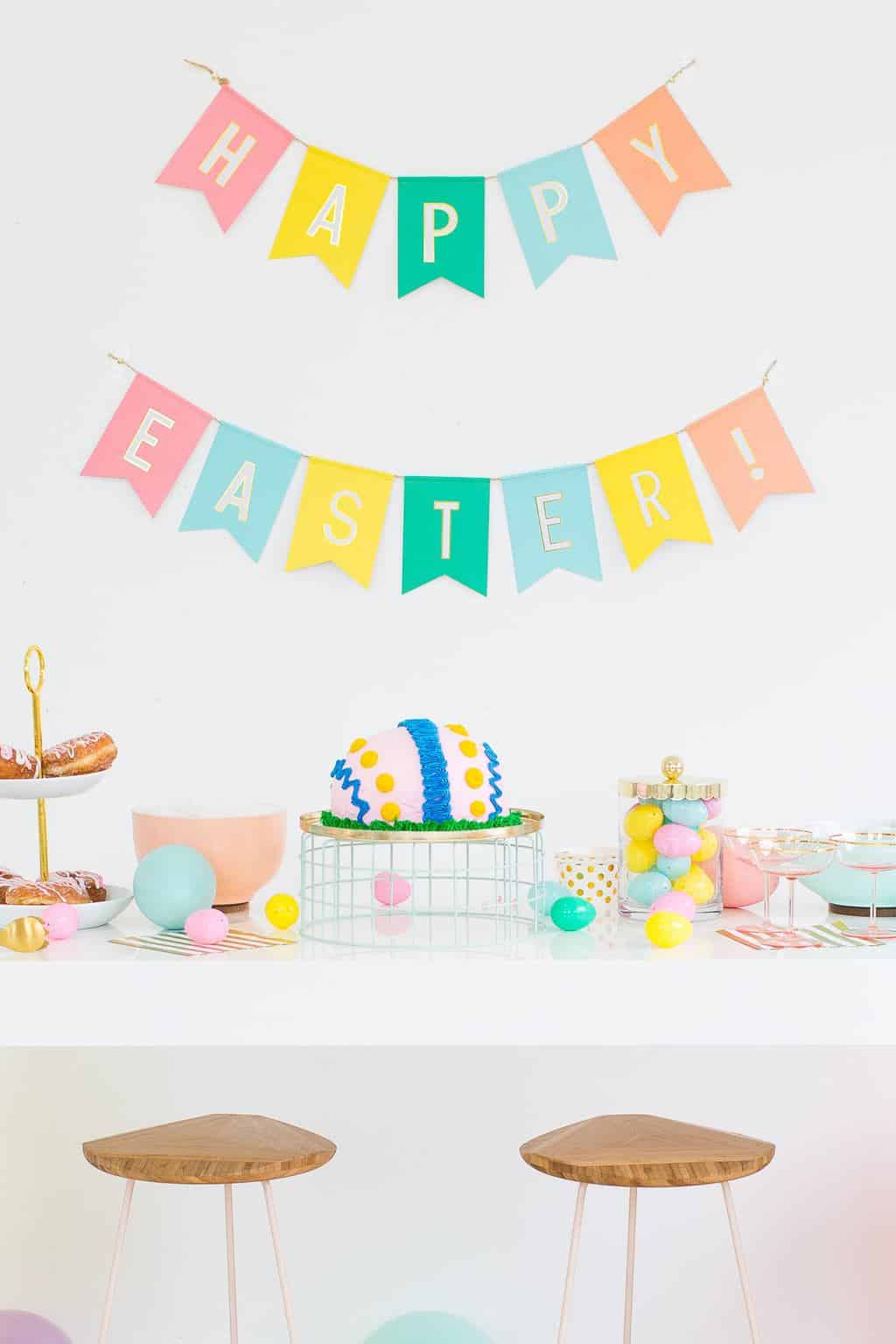A Last Minute Playful Easter Dessert Table Idea