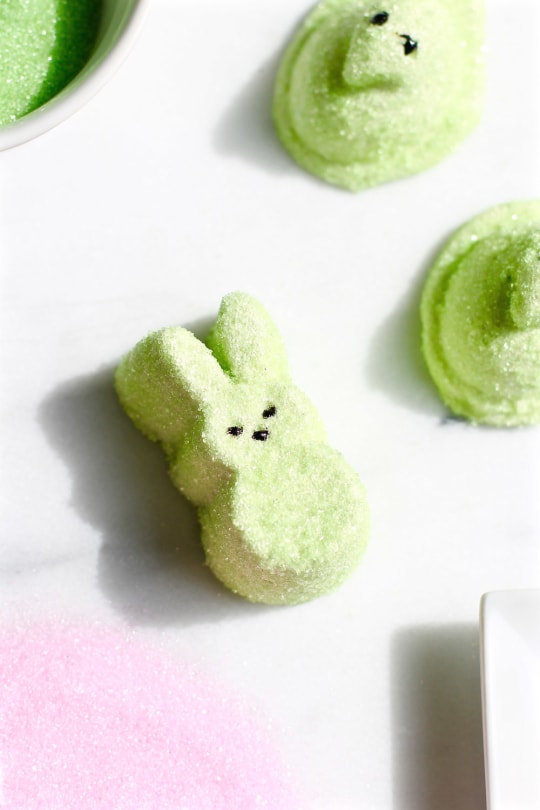 photo of how to make homemade marshmallow Peeps for Easter by top Houston lifestyle blogger Ashley Rose of Sugar & Cloth