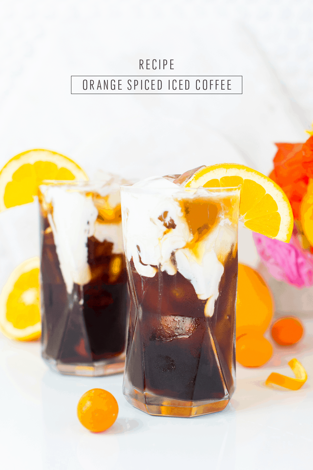 An orange spiced iced coffee recipe perfect for Spring & Summer - sugar and cloth