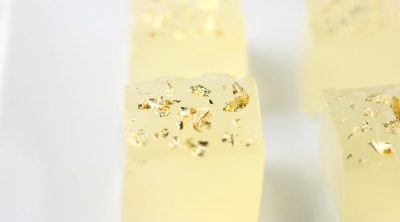 a photo of hand-sliced jello shots