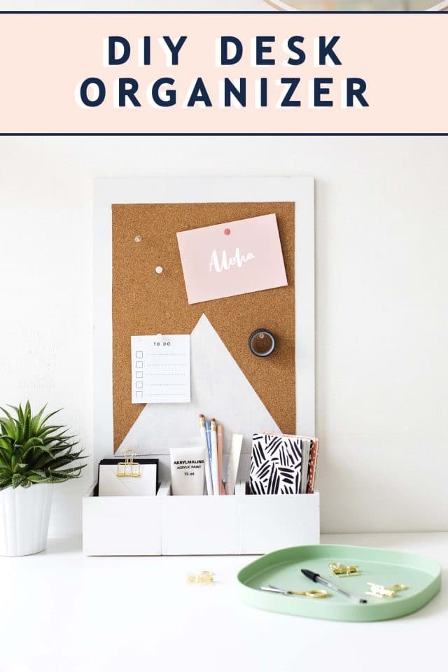 photo of how to make a diy desk organizer by top Houston lifestyle blogger Ashley Rose of Sugar & Cloth