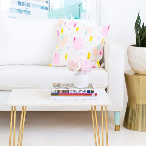 DIY marble and gold side table - sugar and cloth - home decor ideas