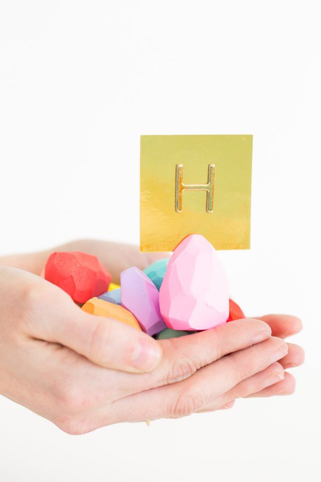DIY Faceted Easter Egg Place Card Holders