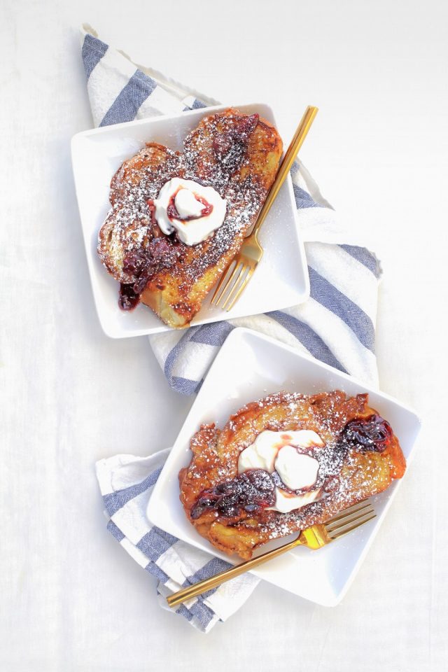 Whipped Ricotta Topped French Toast with Boozy Blood Orange Compote Recipe