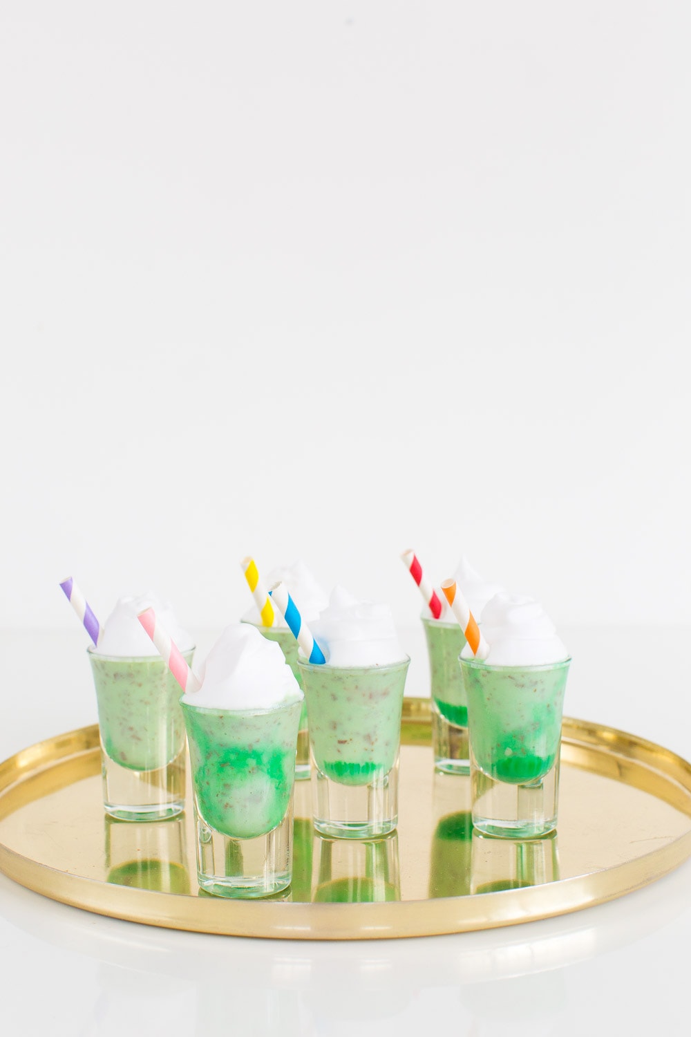 marble creme de menthe ice cream shots for St. Patrick's Day - sugar and cloth