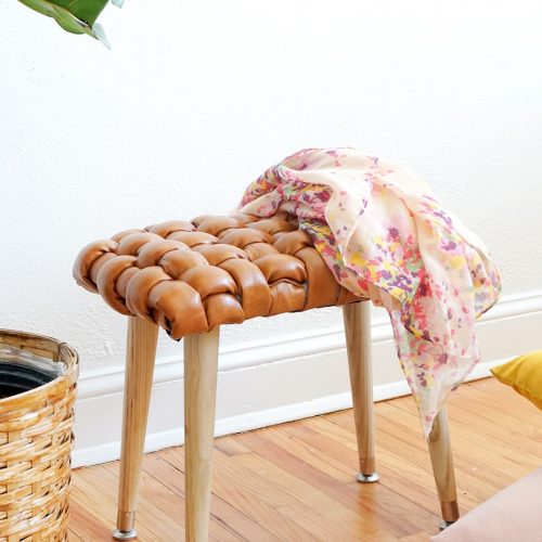 DIY woven leather stool - sugar and cloth