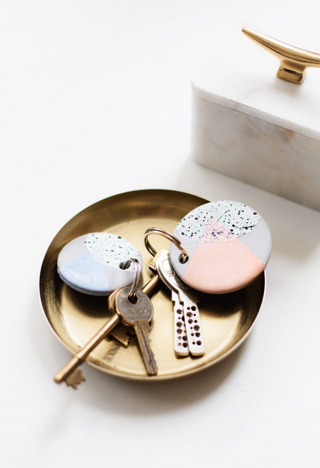 How to Create a Speckled DIY Clay Keychain - Accessory Ideas