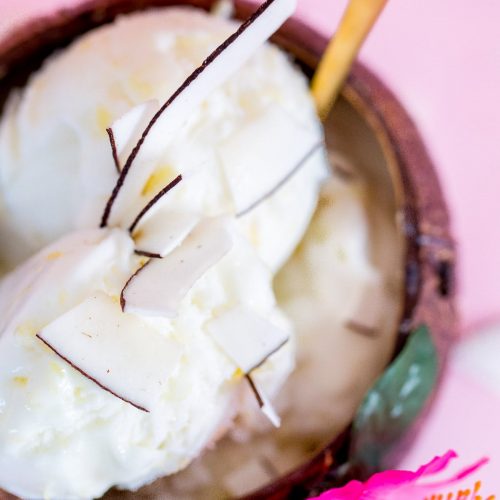 An easy No-Churn Creamy Pineapple Coconut Ice Cream recipe to make for a sunny or rainy Summer day! - sugar and cloth