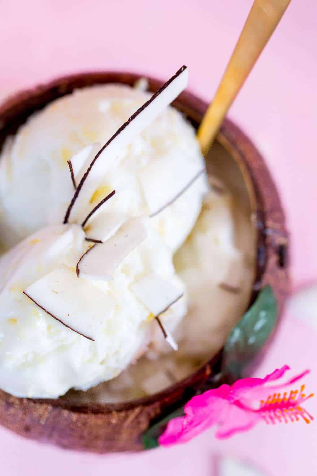 An easy No-Churn Creamy Pineapple Coconut Ice Cream recipe to make for a sunny or rainy Summer day! - sugar and cloth 