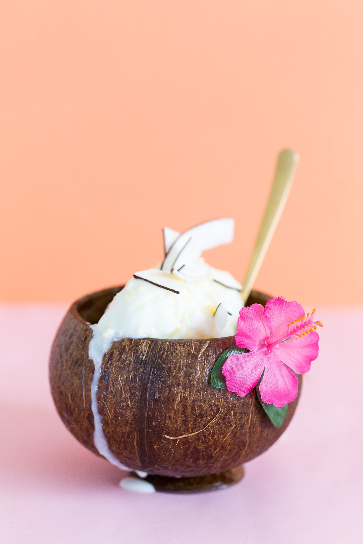 No Churn Creamy Pineapple Coconut Ice Cream