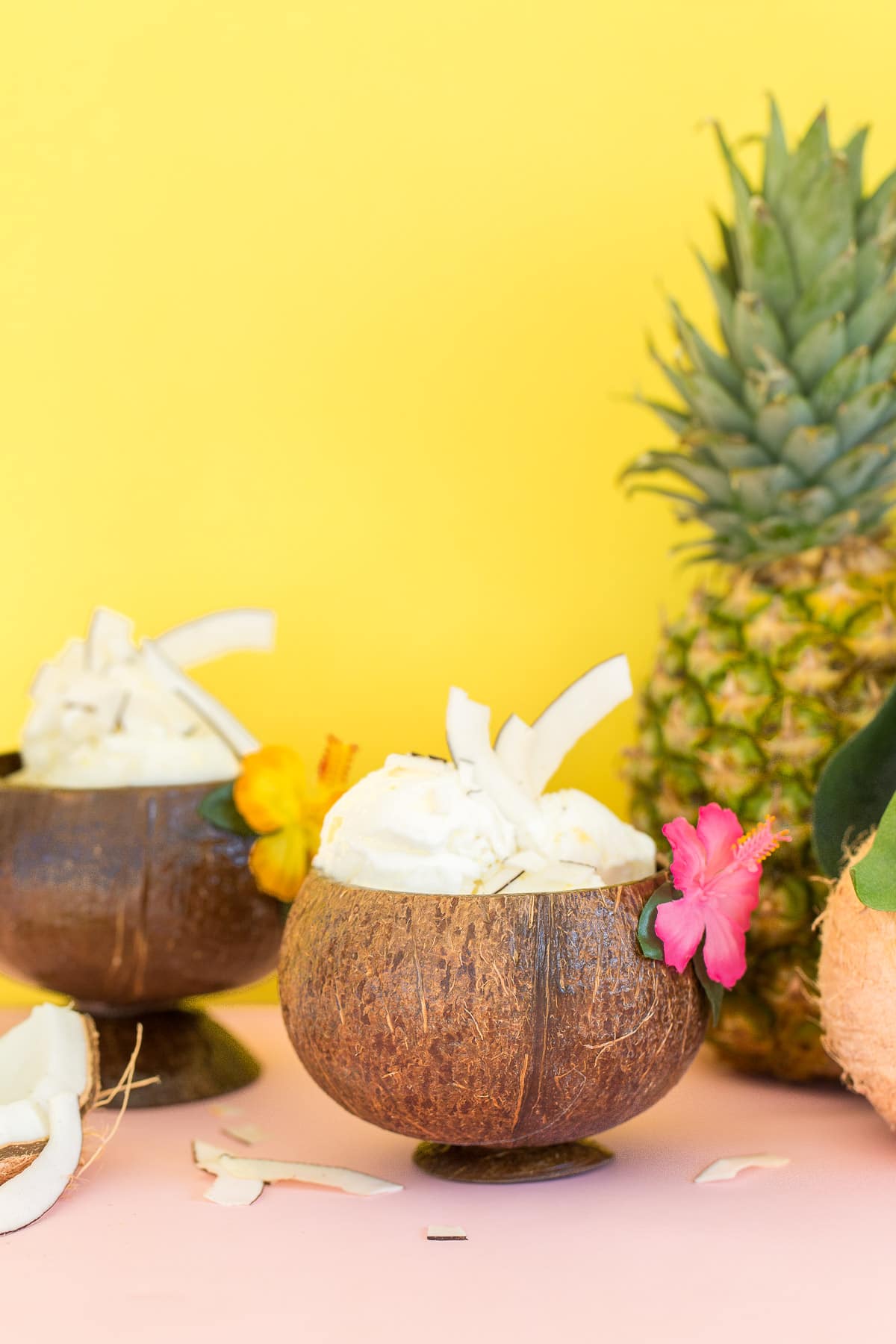 An easy No-Churn Creamy Pineapple Coconut Ice Cream recipe to make for a sunny or rainy Summer day! - sugar and cloth 