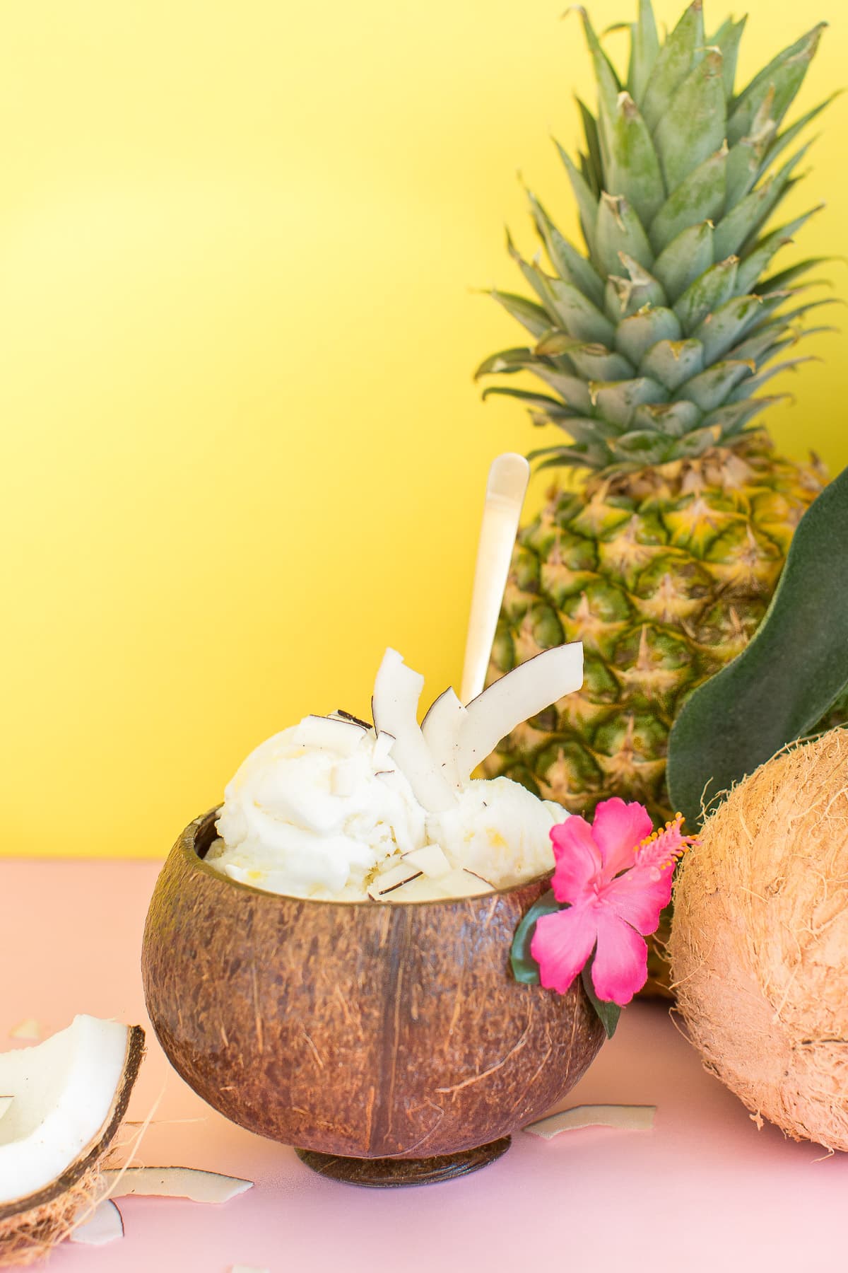 An easy No-Churn Creamy Pineapple Coconut Ice Cream recipe to make for a sunny or rainy Summer day! - sugar and cloth 