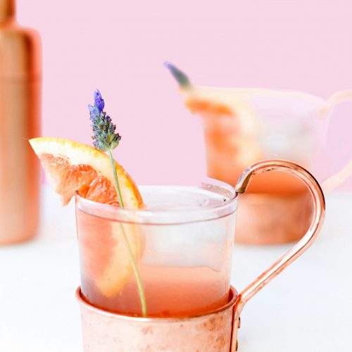 A simple and refreshing lavender grapefruit cocktail for your next happy hour! - sugar and cloth - pretty cocktail