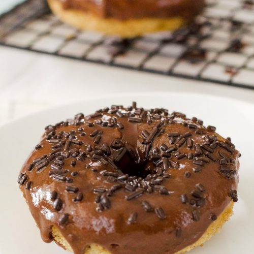The best baked cake donuts with chocolate glaze recipe around! - sugar and cloth - ashley rose