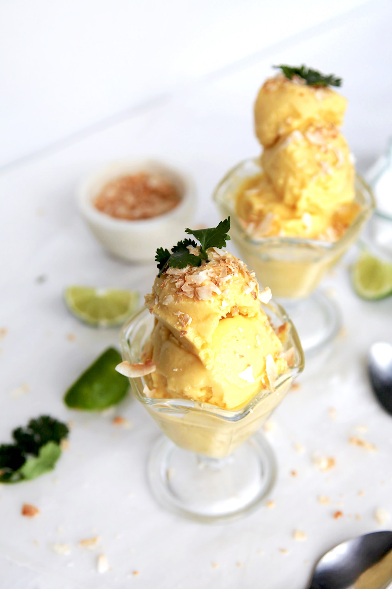 Cilantro and Mango Coconut Sorbet