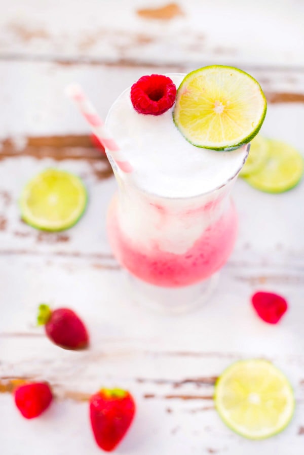 Coconut & Strawberry Raspberry Frozen Daiquiri — Sugar & Cloth