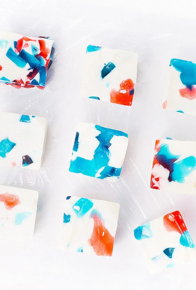 photo of red white and blue jello shots